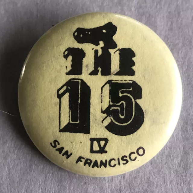 Pinback 15 Association Gay Mens BDSM Leather Kink Club Fraternity IV Anniv 1984