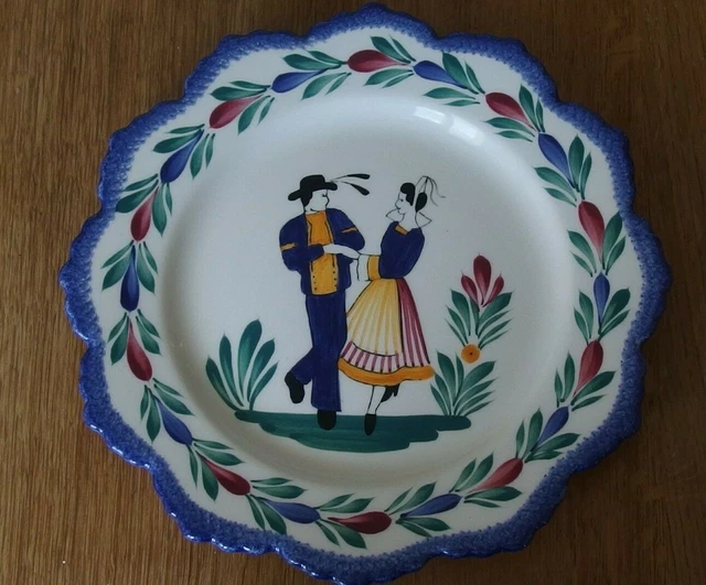 8 Assiettes Dinette Miniature Henriot Quimper - Faïence Française - Occasion