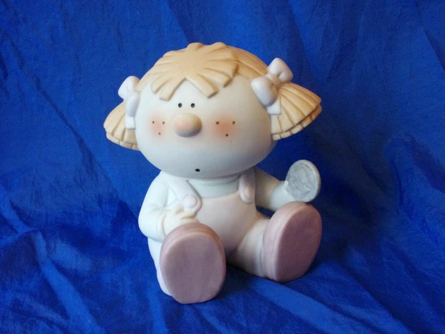 BUMPKINS GIRL COIN BANK By FABRIZIO For GEORGE GOOD 5.25" Vintage VGC