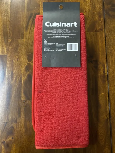 Cuisinart Drying Mat With Rack (Red) 16×18  NEW 2