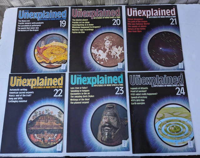 The Unexplained Magazine Mysteries of Mind ,Space and Time edition 19-24 80s VGC