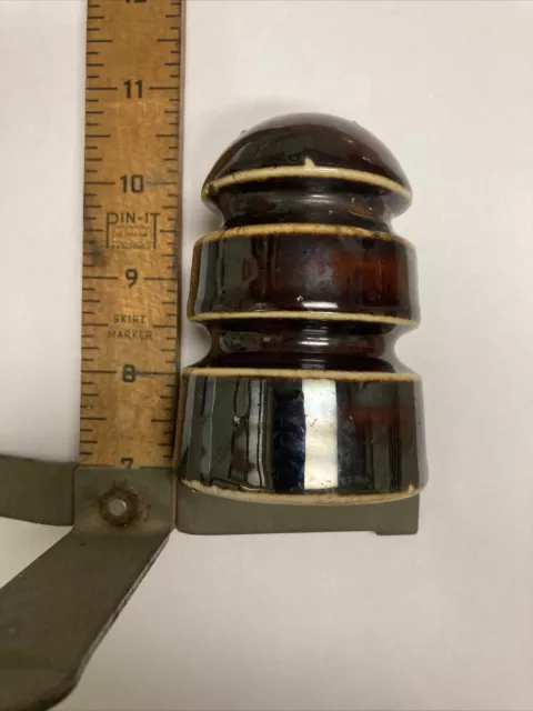 Vintage Power Line Insulator Brown Ceramic Porcelain