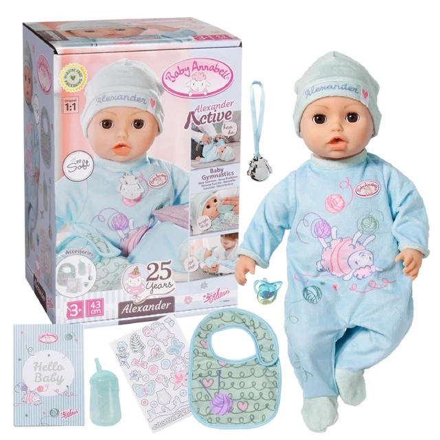 BABY ANNABELL ALEXANDER 43cm Interactive Soft Baby Doll 3 TOY BLUE GIRL HseAtic £58.94 - UK