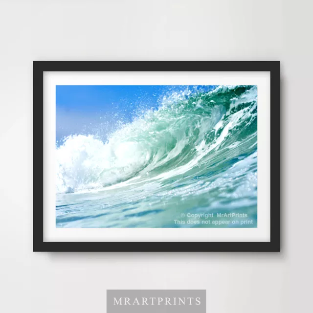 BEACH SURF SEA OCEAN Art Print Poster Bathroom Seascape Theme A4 A3 A2 Decor