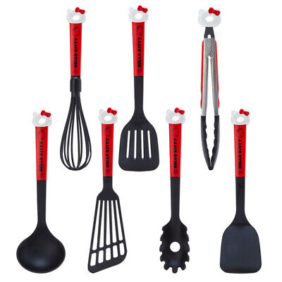 Hello Kitty Kitchen Tool Cooking Goods Set of 7 Ladle Tongs Whisk Sanrio Japan