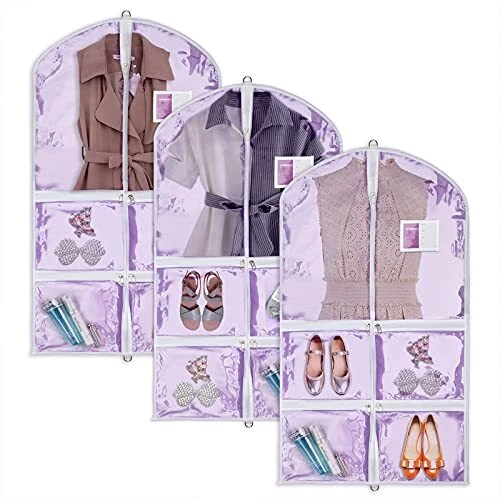 Hiverst Dance Garment Bag with Zipper Pockets Set Dance Costume Recital Compe...