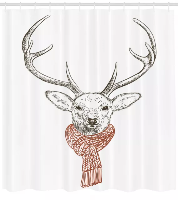 Cornamenta Cortina de bano Ciervos con la bufanda de invierno 2