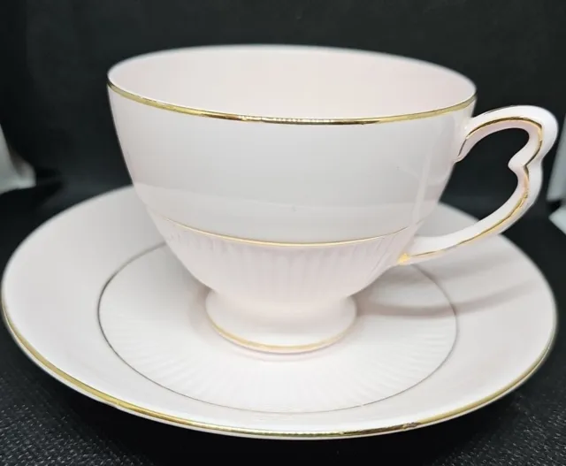 Vintage Colclough Fine Bone China Tea Cup And Saucer Pink And Gold