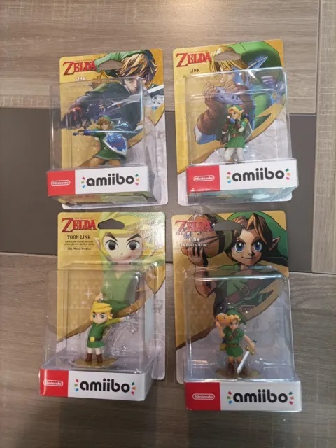 Lot Amiibo Zelda ,Toon Link Wind Walker ,Skyward Sword , Majora's Mask , ocarina