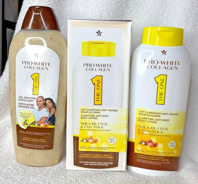Gel Douche PROWHITE COLLAGEN 500ml - Ultra Clarifiant, Exfoliant Et Gommant