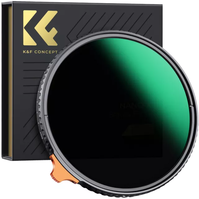 K&F Concept ND2-ND400 Variable ND Lens Filter with Putter (1-9 Stops) 49-105mm