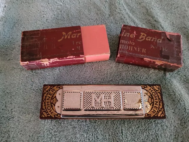 Vintage M Hohner Marine Band Tremolo #146 Harmonica C Made In Germany Nice Vintage M Hohner Marine Band Tremolo #146 Harmonica C Made In Germany Nice