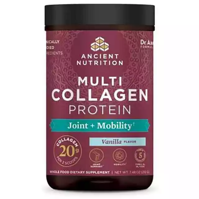 Ancient Nutrition Multi Collagen Protein Joint + Mobility - Vanilla 7.48 oz Pwdr