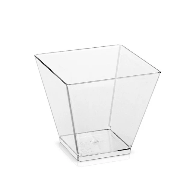 50pcs Disposable Plastic Transparent Yogurt Mousses Dessert Appetizer Cups FS2#