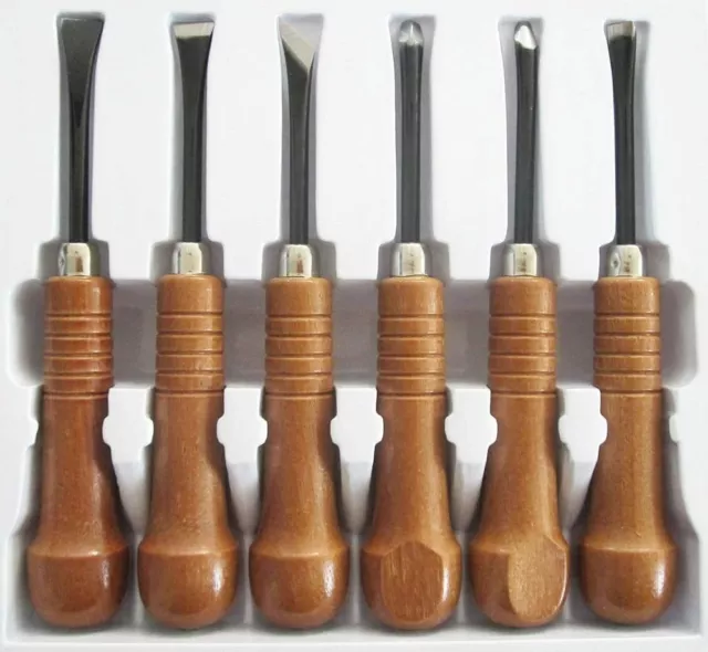 Juego de 6 piezas de espada tallada en madera penetrante Tohosha 52B6