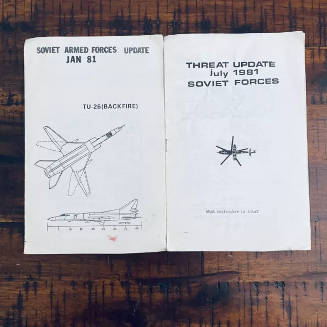 Vintage Dept Army Pamphlets 1981 Soviet Forces Threat Update Helicopter/Backfire