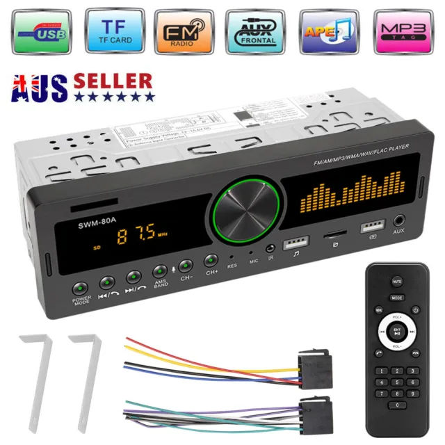 Single DIN Car Radio Stereo bluetooth FM/AM Music MP3 Player USB/AUX Head Unit