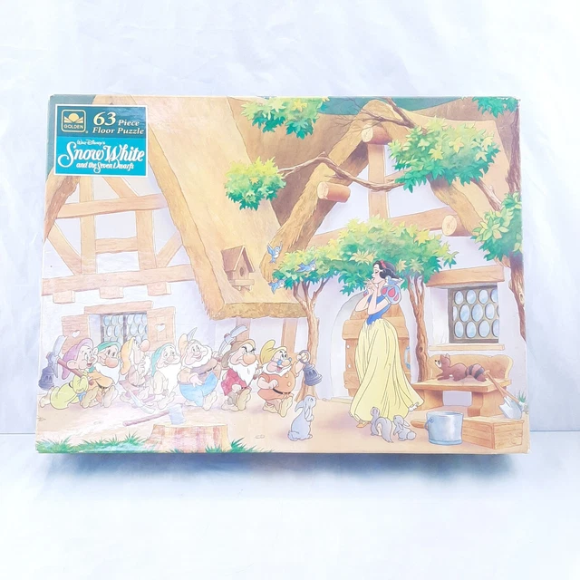 DISNEY SNOW WHITE and the Seven Dwarfs 63 Piece Floor Puzzle Golden ...