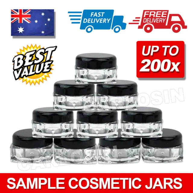 200pcs 3g Sample Bottle Cosmetic Makeup Jar Pot Face Cream Lip Balm Containers