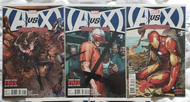 Marvel Comics Avengers Vs X Men  A Vs X Consequence Lot of 4 Complete NM