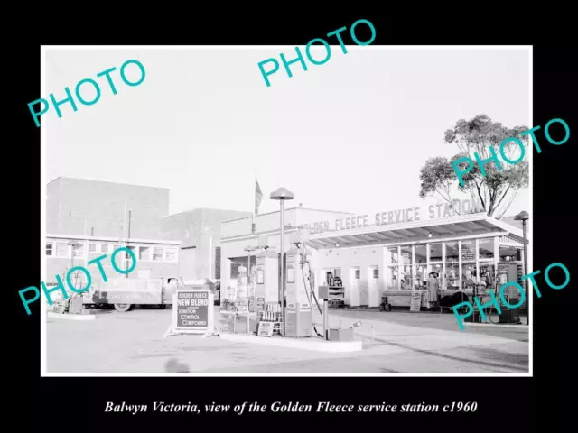 OLD LARGE HISTORIC PHOTO OF BALWYN VICTORIA GOLDEN FLEECE SERVICE STATION c1960