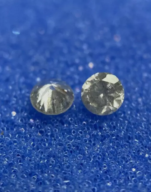 Sel Poivre Diamant Naturel Diamant Paire 2 MM Mini Rond Plein Diamant 3