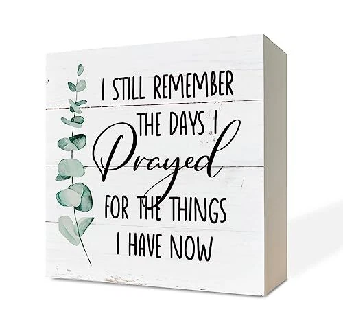 Christian Sign, Wooden Box Sign Desk Decor, Table Art Signs, Decorative Plaque