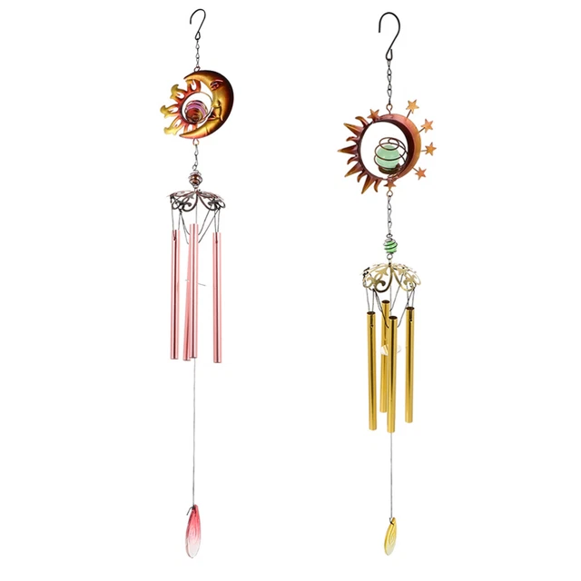 2 stücke Glas Eisen Wind Pime Kreative empfindliche Windglocke Hängende Zubehör