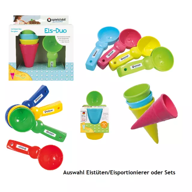 spielstabil Eistüte, Eisportionierer o. Eis-Duo, Sandspielzeug, Made in Germany