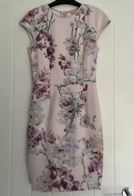 Abito Bodycon Ted Baker 10 (2) Bellissimo Kaaka Rosa Fiore Floreale Immacolato