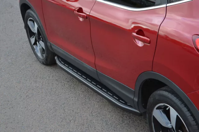 Barras escalonadas laterales de aluminio negras para adaptarse al Nissan Qashqai (2014+) 3