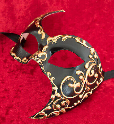 Mask from Venice Fantasy Black Golden Carnival Venetian 1663 2