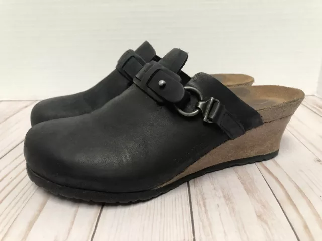 Birkenstock Papillio Dana Black Nubuck Leather Wedge Clog Women’s 39/8