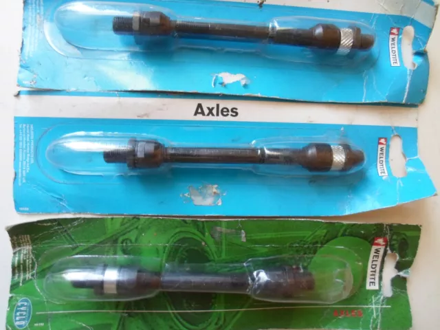 Weldtite Bicycle Wheel Axles Choice Of Style & Size Sold Singly Front & Rear