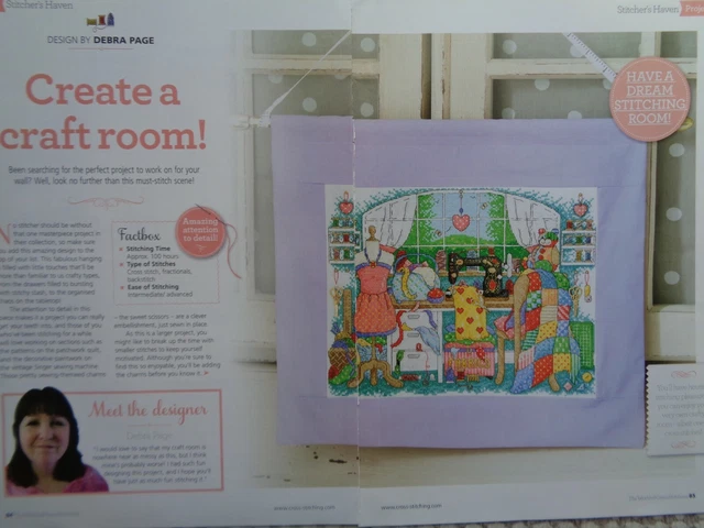 Colourful stitcher's haven scene picture cross stitch chart