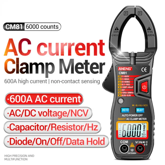 CM80/CM81 Digital Clamp Meter AC Current Multimeter Ammeter Voltage Tester Tool