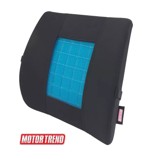 Motor Trend Cooling Lumbar Support Cushion with Memory Foam and Orthopedic Gel