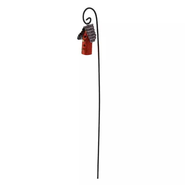 Miniature Fairy Garden Woodland Red Birdhouse w/ 10" Metal Hook - Buy 3 Save $5