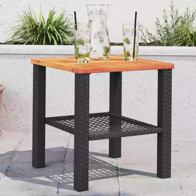 Gartentisch Beistelltisch Esstisch Terrassentisch Poly Rattan Akazienholz vidaXL