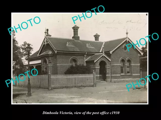 Old Large Historic Photo Of Dimboola Victoria View Of The Post Office 1930