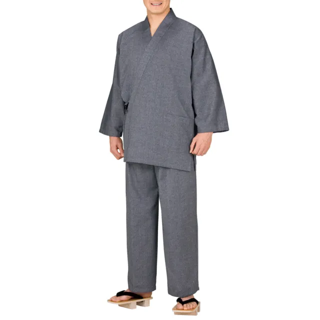 Japanese casual  wear  SAMUE cotton 100%, Unisex KURUME product Grey Navy