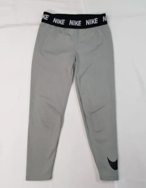 Nike Dry-Fit Girls Age 5-6 Years Gray Capri Leggings Gym Workout Yoga Pants