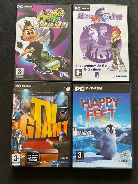 PC  CD-ROM:      LOT DE 9 JEUX         HAPPY FEET / GIGN ANTI …       (lot 6)