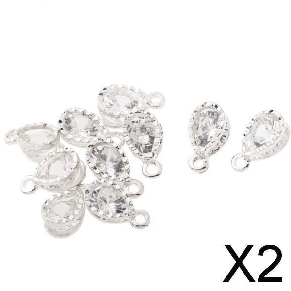 2X 10 Stücke Kristalllegierung Strass Charms Anhänger DIY Schmuck Zubehör A