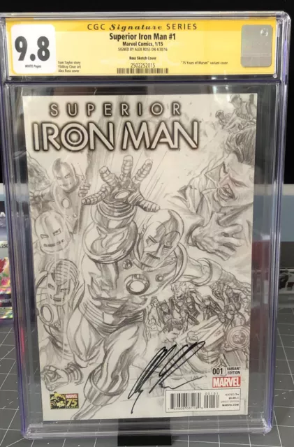 Superior Iron Man #1 R.I. 1:300 75 Years Var. 9.8 Signed (Top Pop/14-9.8)MCU