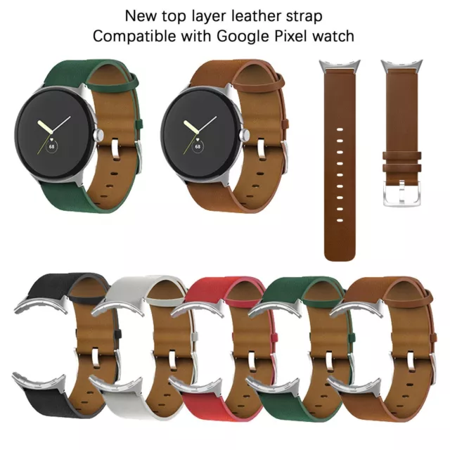 Watchband Bracelet Genuine Leather Watch Band Strap For Google Pixel Watch