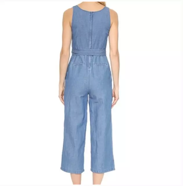 Madewell Muralist Crop Chambray Jumpsuit Size 6 2