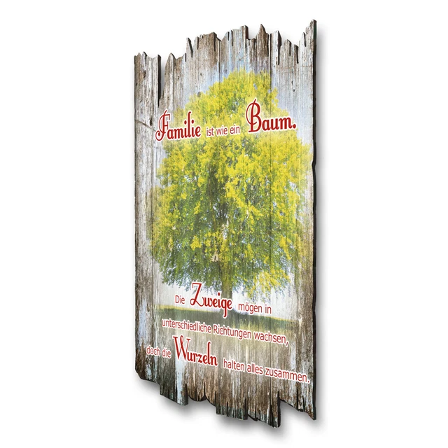 WANDBILD FAMILIE LANDHAUS Shabby aus Holz mit Spruch und Motiv Wand