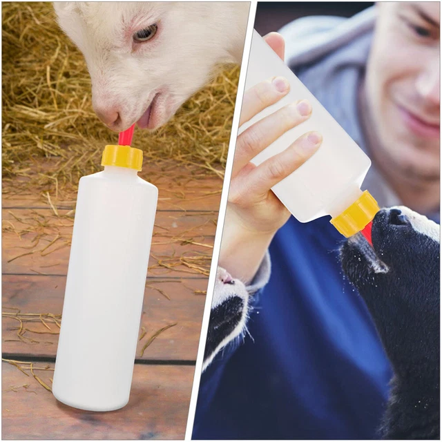2025 Goat Feeding Bottle Set Of 2-500ml/800ml BPA-Free ABS Nursing Bottles With Anti-Colic Nipple & Measurement Markings, Detachable