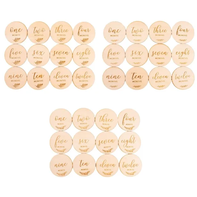 12Pcs Baby Circle Disc Months Sign Card Growth Recording Cards